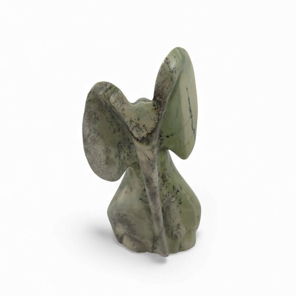 Stone Elephant Hand Carved Green Butter Jade Stone in South Africa Signed 5.9" - Picture 1 of 11